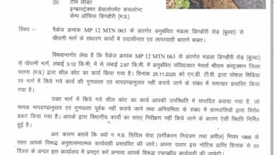 Photo of गुणवत्ता विहीन सड़क कार्य पर कलेक्टर का सख्त रुख, संविदाकार व अधिकारियों को जारी नोटिस